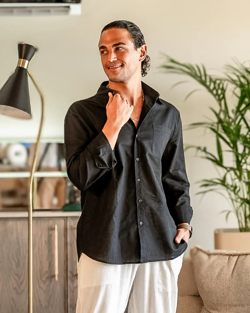 Camisa Elegante Pretoria en Lino 100%- Jamd